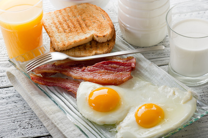 eggs with bacon-uova con bacon